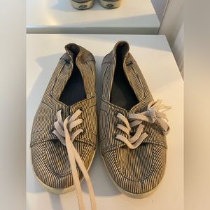 Vans striped slip on sneakers